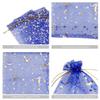 100 Moon Star Organza Jewelry Gift Pouch Candy Pouch Moon Drawstring Wedding Favor Bags AUG (5x7 inch, royalblue) view 3