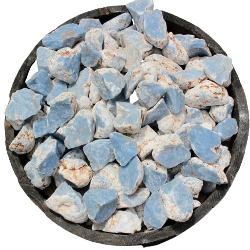 3 Pieces Rough Natural Angelite Crystals (About 4 - 6 oz)