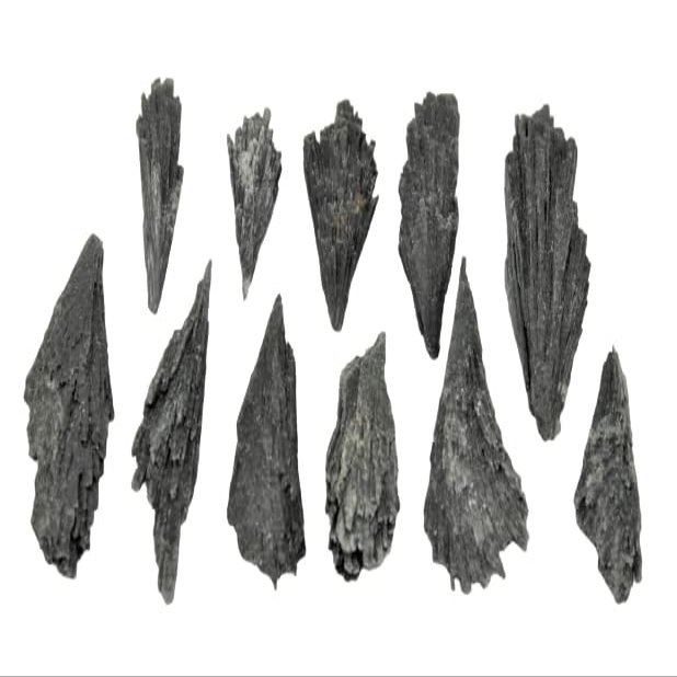 1 Pieces Large Black Kyanite Blade: Premium Quality Chunky Natural Rough Wand 2" - 2.5"