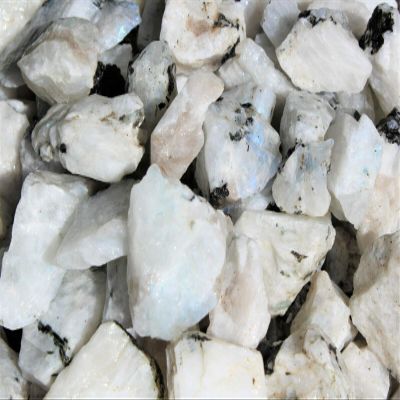 1/2 lb Bulk Lot Natural Rough Rainbow Moonstone Crystals (Raw Reiki Rocks 8 oz)