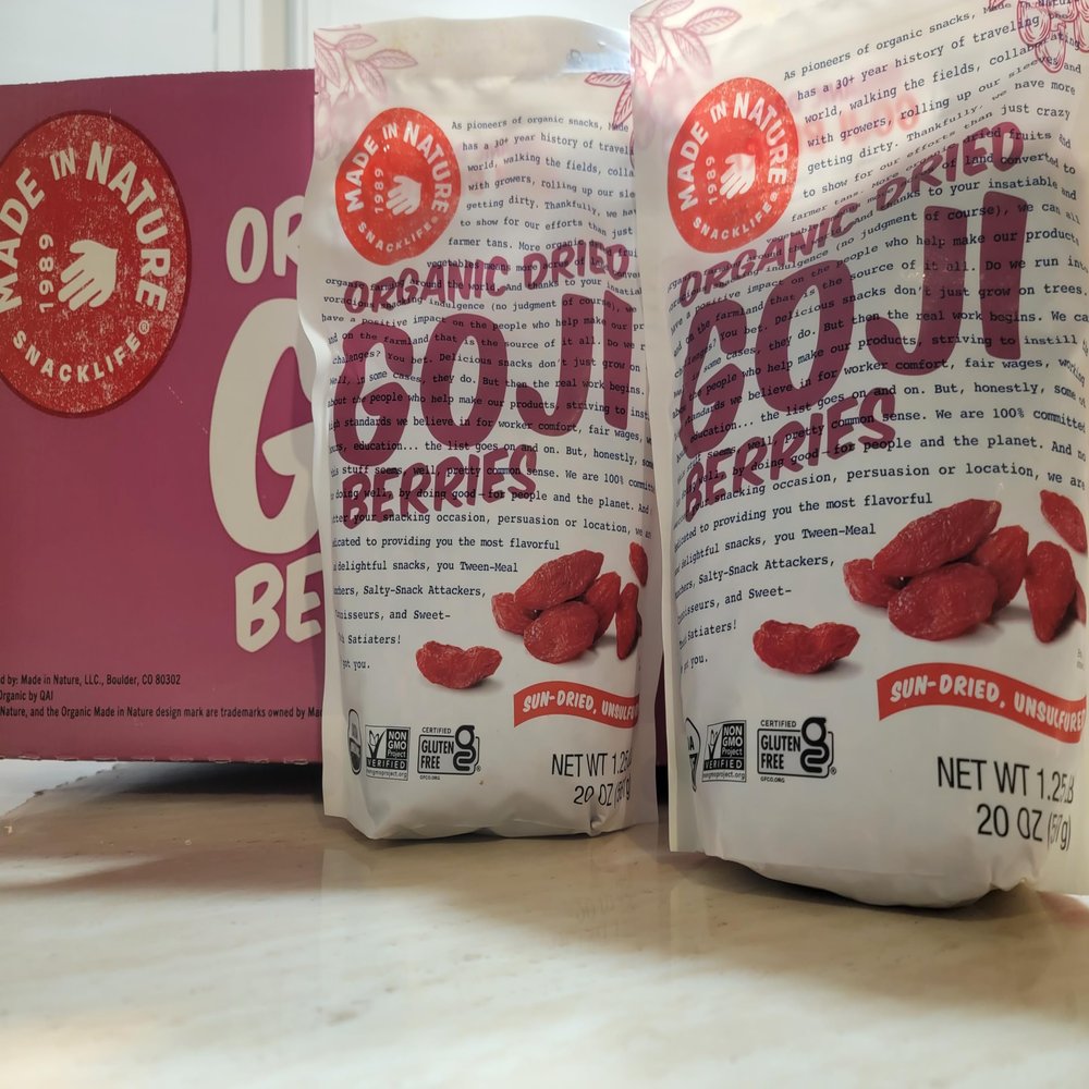 Organic Sun-Dried Unsulfured GOJI Berries 20oz 567g (Two Bags)