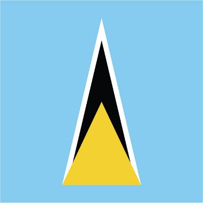 Saint Lucia Flag Magnets | 2-Pack | 5-Inches by 3-Inches | Premium Quality Heavy Duty 30MIL Magnetic Prints | MagnetPD519