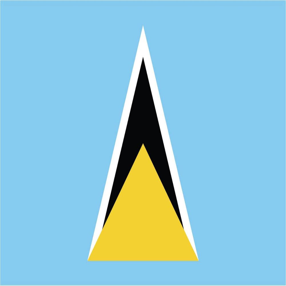 Saint Lucia Flag Magnets | 2-Pack | 5-Inches by 3-Inches | Premium Quality Heavy Duty 30MIL Magnetic Prints | MagnetPD519