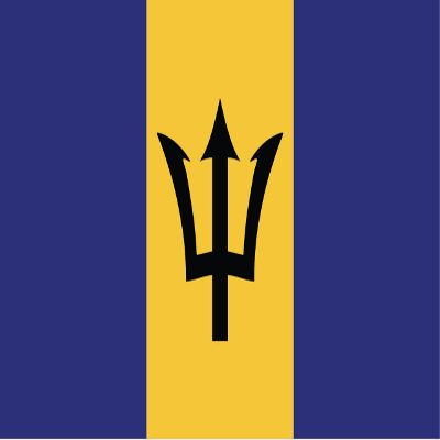 Barbados Flag Magnets | 2-Pack | 5-Inches by 3-Inches | Premium Quality Heavy Duty 30MIL Magnetic Prints | MagnetPD383