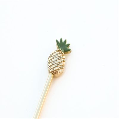 PunchbowlPipes 4'' Long Pineapple Express Stem Cleaner Tool and Tamper Tool for Shaka, Disco, Lollipop, Proto Pipes, All Brass Made in Hawaii, USA