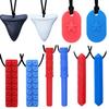 Sensory Chew Necklace by GNAWRISHING 10-Pack for Autistic, ADHD, SPD, Occral Motor Boys and Girls (Tough, Long-Lasting) view 1