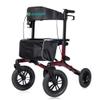 ELENKER All-Terrain Rollator Walker with Non-Pneumatic Tire 12 Front Rubber Wheels, Compact Folding Design for Seniors, Red view 1