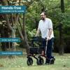 ELENKER All-Terrain Rollator Walker with Non-Pneumatic Tire 12 Front Rubber Wheels, Compact Folding Design for Seniors, Red view 3