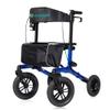 ELENKER All-Terrain Rollator Walker with Non-Pneumatic Tire 12 Front Wheels, Compact Folding Design for Seniors, Blue view 1