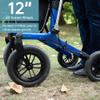 ELENKER All-Terrain Rollator Walker with Non-Pneumatic Tire 12 Front Wheels, Compact Folding Design for Seniors, Blue view 2