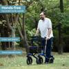 ELENKER All-Terrain Rollator Walker with Non-Pneumatic Tire 12 Front Wheels, Compact Folding Design for Seniors, Blue view 3