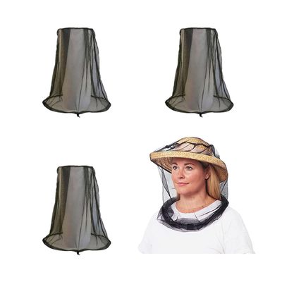 4 Pcs Premium Mosquito Head Net Mesh, Extra Fine Holes, Insect Netting, Bug Face Shield, Soft Durable Fly Screen, Protection for no See um Midges Gnats, Carry Bag
