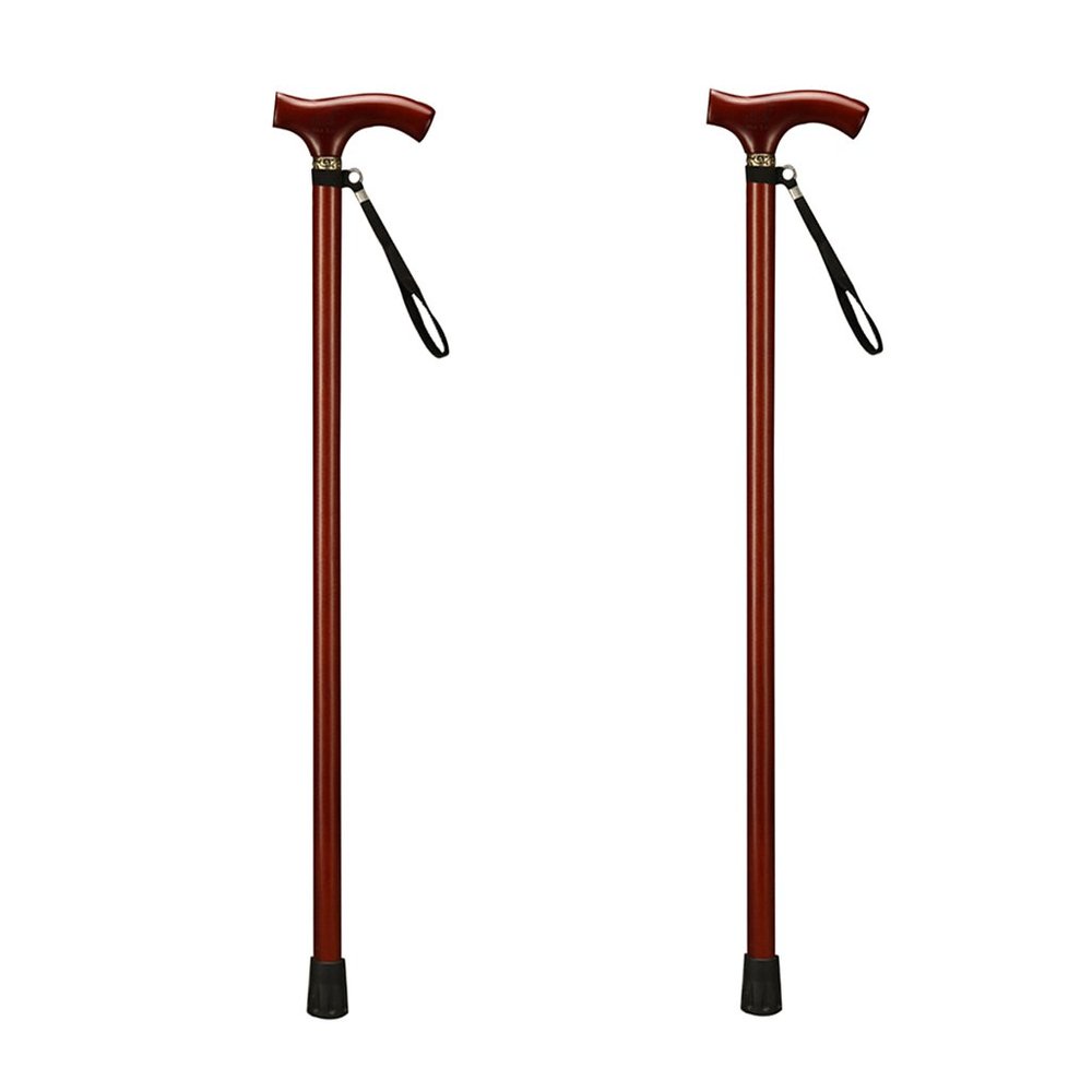 NUBAOzy Solid Wood Walking Cane Walking Stick Older People Walking Sticks Wood Sticks T-Handle Wrist Straps Stick Lettering Length 93 Cm (36.61 Inches) Truncate by Height Wood Canes (Size : Two)