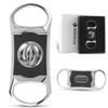 KEENSUN Zinc Alloy V-Cut Cigar Cutter (Silver and Black CNC Sculpture), 60 Ring Gauge, 420J2 Stainless Steel Cut Blade in Gift Box view 1