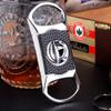 KEENSUN Zinc Alloy V-Cut Cigar Cutter (Silver and Black CNC Sculpture), 60 Ring Gauge, 420J2 Stainless Steel Cut Blade in Gift Box view 4