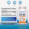 2 in 1 High Potency Formula 90mcg Vitamin K2 (MK7) and 5000 IU Vitamin D3 Supplement for Bone and Heart Health | Non-GMO Formula Vitamin D3 & K2 Complex, Total 240 Capsules I 8 Month Supply view 3