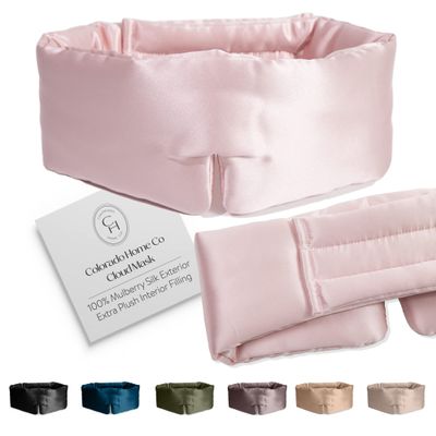 SUNDAYSILKS | Adjustable Silk Sleep Mask for Side Sleeper | Cloud-Like Comfort, Weighted for Deep Sleep | Soft Sleep Face Mask for Women & Men, Full Blackout, Cooling Silk Eye Mask for Sleeping