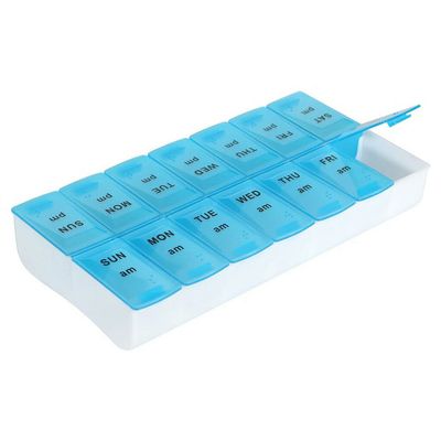7 Day Pill Organizer AM and PM (Blue)
