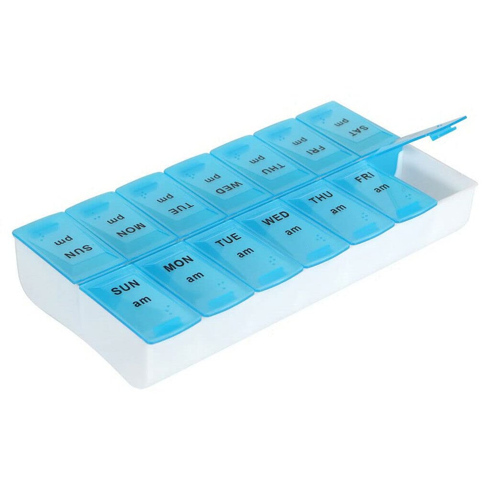 7 Day Pill Organizer AM and PM (Blue)