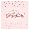 Gift Boutique 100 Happy Birthday Napkins Cocktail Beverage 3 Ply Light Pink Disposable Paper Napkin with Rose Gold Foil Dessert Napkin for Women Girls view 1