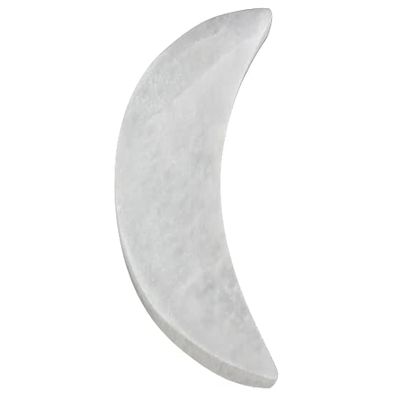 1 Pieces Selenite Moon Charging Plate 4" Carved Selenite Crescent Moon Shaped Cleansing
