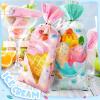 Eaasty 120 Pieces Ice Cream Party Favor Bags, 5 x 11 Inch Four Ever Sweet Goodie Bags with Twist Ties Goodie Cello Wrapping for Ice Cream Theme Party, Baby Shower, Weddings, Valentines view 2