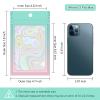 100 Holographic Gradient Mylar Bags with Clear Window, Resealable Zip Pouch, Packaging Party Sample Bags (Green&Pink, 4.7x7.8 Inch) view 3