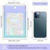 100 Holographic Gradient Mylar Bags with Clear Window, Resealable Zip Pouch, Packaging Party Sample Bags (Purple&Light Blue, 5.5x7.8 Inch) view 3