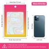 100 Holographic Gradient Mylar Bags with Clear Window, Resealable Zip Pouch, Packaging Party Sample Bags (Hot Pink&Orange, 6.3x9.4 Inch) view 3