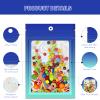 100 Holographic Gradient Mylar Bags with Clear Window, Resealable Zip Pouch, Packaging Party Sample Bags (Gradient Blue, 4.7x7.8 Inch) view 2