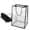 10 Pcs Clear Gift Bags With Handles, Reusable Flower Bouquet Gift Bags Flower Wrapping Plastic Bags Tote Shopping Bags Crafts Wrapping Bags Snack Goodie Bags Party Favor Bags view 3