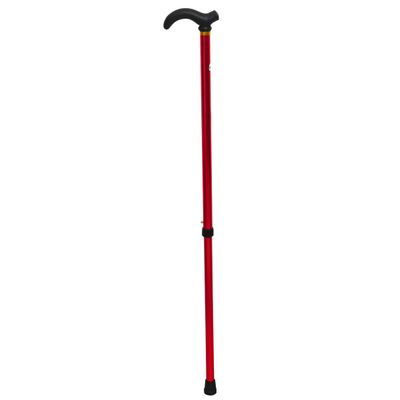 Adjustable Walking Cane Alloy Elderly Walking Cane Trekking Poles Adjustable Portable Mobility Men Old People Red