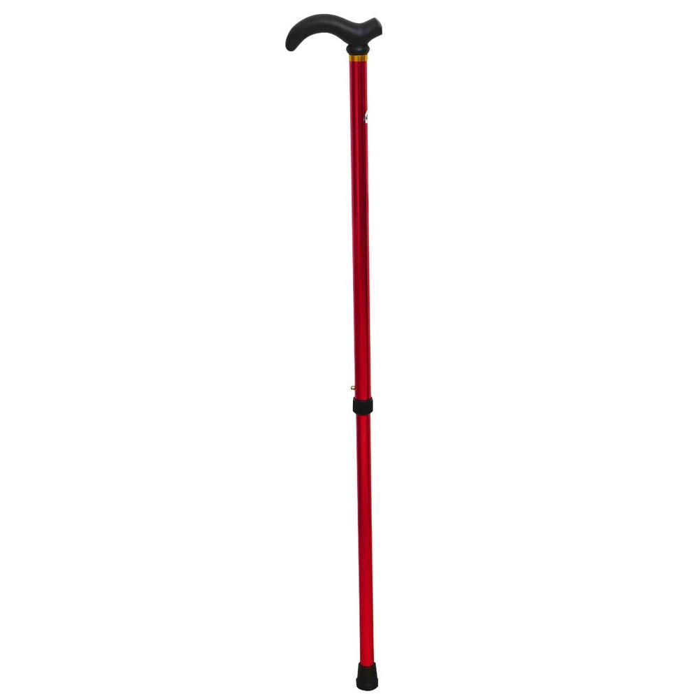 Adjustable Walking Cane Alloy Elderly Walking Cane Trekking Poles Adjustable Portable Mobility Men Old People Red