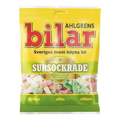 14x100g Bilar Sursockrade Ahlgrens gummy candy bags