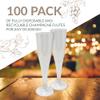 Reli. Champagne Flutes Plastic | 100 Pack | 4.5 oz - Silver Glitter | Premium Plastic Champagne Flutes | Party-Perfect for Celebrations view 2