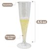 Reli. Champagne Flutes Plastic | 100 Pack | 4.5 oz - Silver Glitter | Premium Plastic Champagne Flutes | Party-Perfect for Celebrations view 3