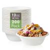 Vplus 200 Pack 12 OZ Paper Bowls, Disposable Compostable Bowls Bulk, Eco-friendly Bagasse Bowls, Heavy-duty Bowls Perfect for Milk Cereals, Snacks, Salads view 1