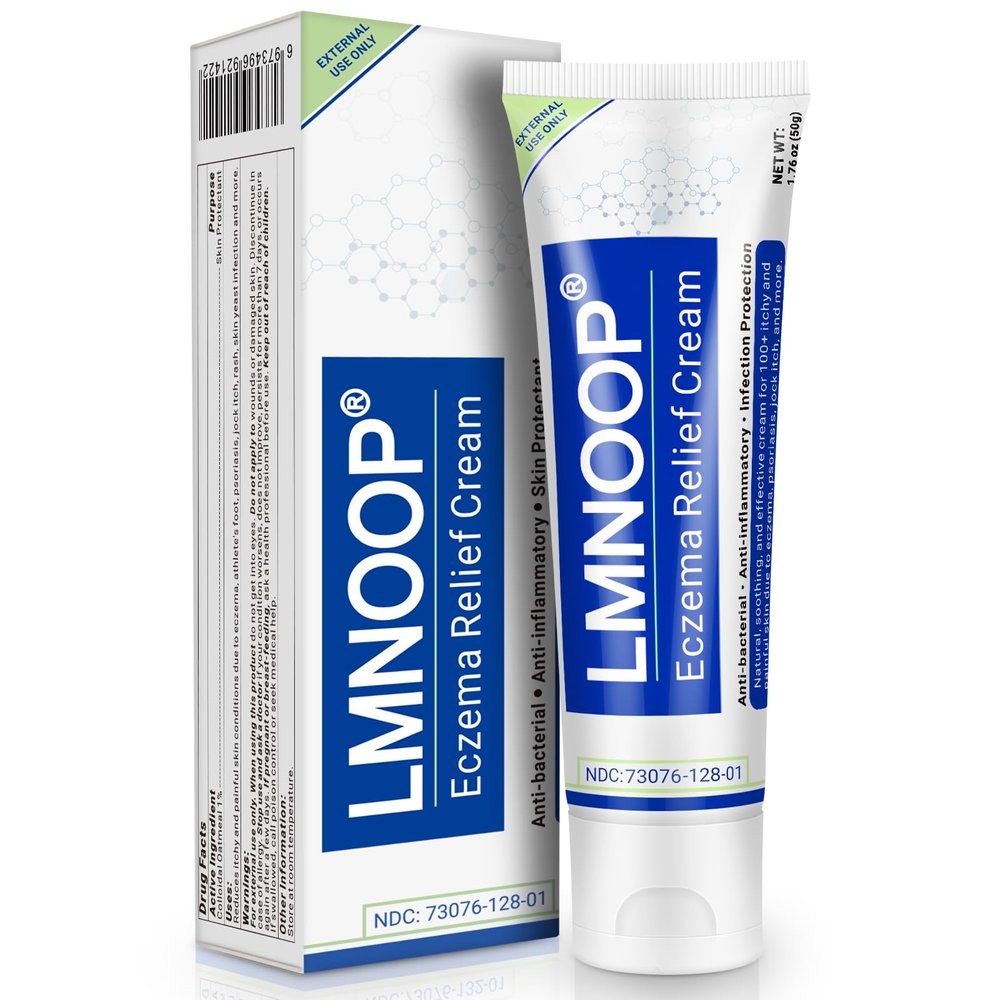 LMNOOP Eczema Cream, Maximum Strength Treatment Ointment for Rash, Psoriasis, Dermatitis, Urticaria, Jock Itch, Fungal Infection, Anti-Itch, Relief for Sensitive, Irritated Skin 1.76oz