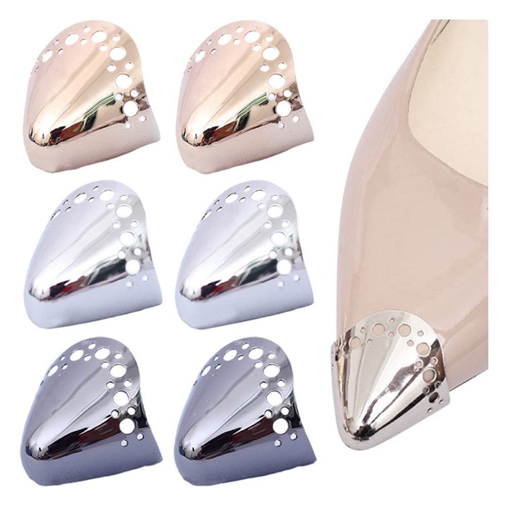 3 Pairs Shoe Toe Head Metal Protector High Heel Tip Cap Cover Pump Decorations Charms Repair Accessories