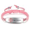 JF.JEWELRY Type 1 Diabetes Medical Alert Bracelets for Women | Pre-Engraved Medical Alert Bracelet with Pink Nylon Braided Rope, pink view 1