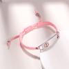 JF.JEWELRY Type 1 Diabetes Medical Alert Bracelets for Women | Pre-Engraved Medical Alert Bracelet with Pink Nylon Braided Rope, pink view 3