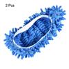MECCANIXITY Washable Cleaning Shoes Cover Multifunction Chenille Duster Mop Slippers Foot Socks for House Floor, Pack of 2 Blue view 3