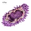 MECCANIXITY Washable Cleaning Shoes Cover Multifunction Chenille Microfiber Duster Mop Slippers Foot Socks Tools for House Floor, Pack of 4 Purple view 3