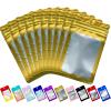 100 Pack Mylar Bags with Clear Window,Resealable Baggies Mini Ziplock Foil Pouch Bags for Small Business Sample Eyelash Jewelry view 1