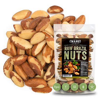Premium Wild Harvested Raw Brazil Nuts, 3 lbs (48oz) - High Selenium, Batch Tested Peanut & Gluten Free, Non-GMO, Kosher, Resealable Bag