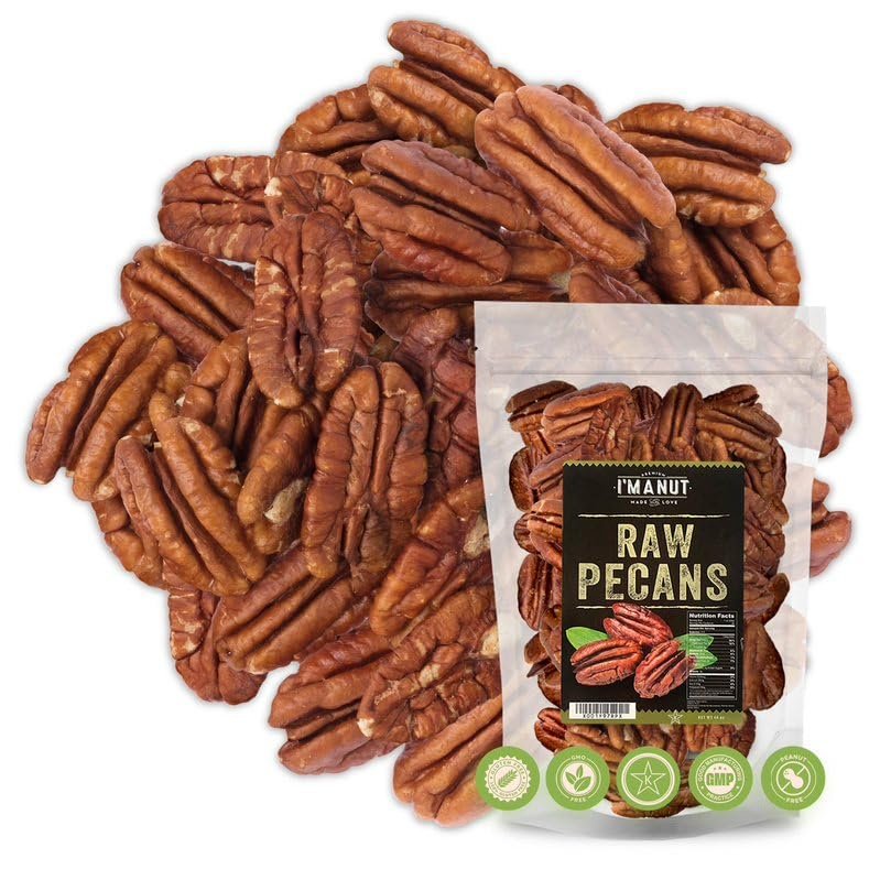 Premium Raw Pecan Halves 32oz (2 lb) | American-Grown, Non-GMO | Batch Tested Gluten & Peanut Free | No PPO or Preservatives | Rich Flavor for Snacking & Cooking