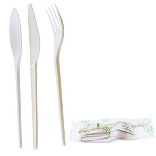 Compostable Forks Eco Friendly Cutlery 6.5 inch - CPLA Heat Resistant Disposable Utensils and Durable Cornstarch Bio Based Plastic Biodegradable Cutlery (1000)