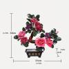 YUHUAWF Artificial Bonsai Feng Shui Lucky Tree Natural Jade Bonsai Jade Carving Flower Bonsai Ornaments for Tabletop Home Office Decoration (8 Peony Flowers) for Home Office view 2