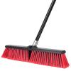 18 inches Push Broom Outdoor Garden Broom with 63" Long Handle for Deck Driveway Garage Yard Patio Concrete Floor Cleaning(Red) view 1