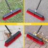 18 inches Push Broom Outdoor Garden Broom with 63" Long Handle for Deck Driveway Garage Yard Patio Concrete Floor Cleaning(Red) view 2